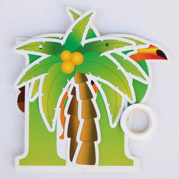 Party festive Jungle Happy birthday Bunting Banner