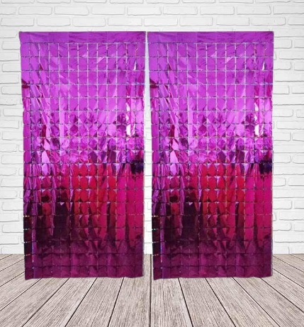 PartyFestive Pink Foil Curtain Fringe