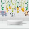 Jungle Theme Swirls Hanging Decoration Kits - 12 Pcs