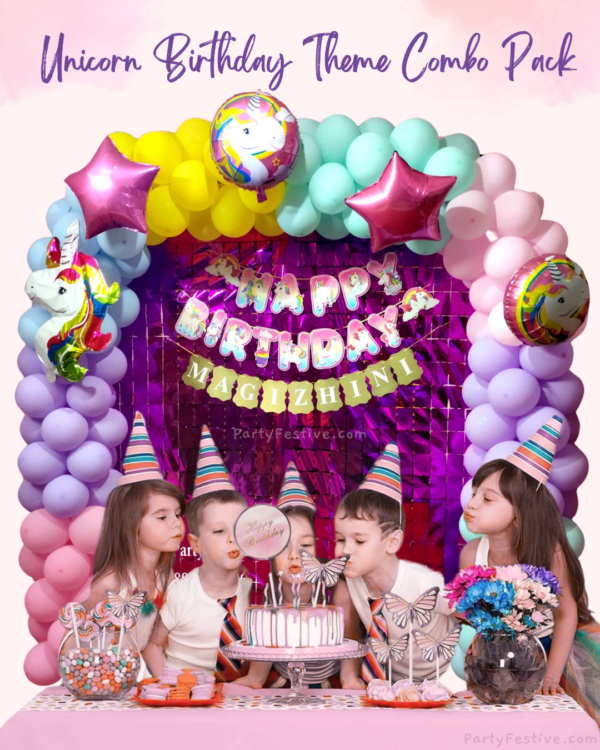 Partfestive.com Unicorn Theme Birthday Decoration Combo Pack Kit