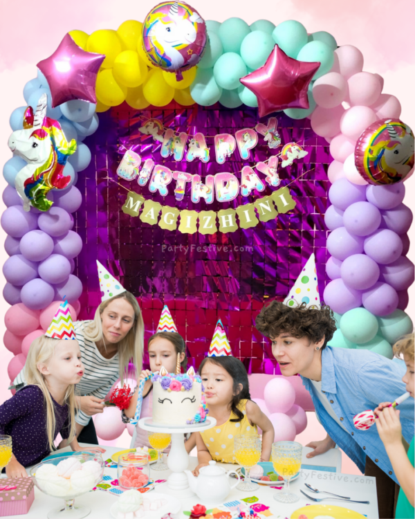 Partfestive.com Unicorn Theme Birthday Decoration Combo Pack Kit 1