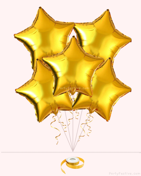 18 inch Gold Star Foil Balloon - 10 Pcs