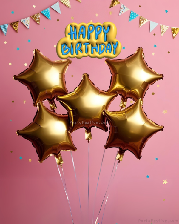 18 inch Gold Star Foil Balloon - 5Pcs
