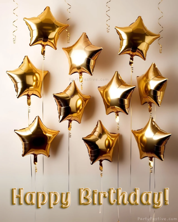 18 inch Gold Star Foil Balloon - 10 Pcs