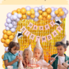 Gold And Silver Balloon Baby Birthday Decoration Kit / Combo Pack