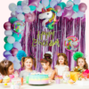 Unicorn Theme Baby Birthday Decoration Kit | Foil Curtain
