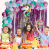 Unicorn Theme Baby Birthday Decoration Kit | Foil Curtain