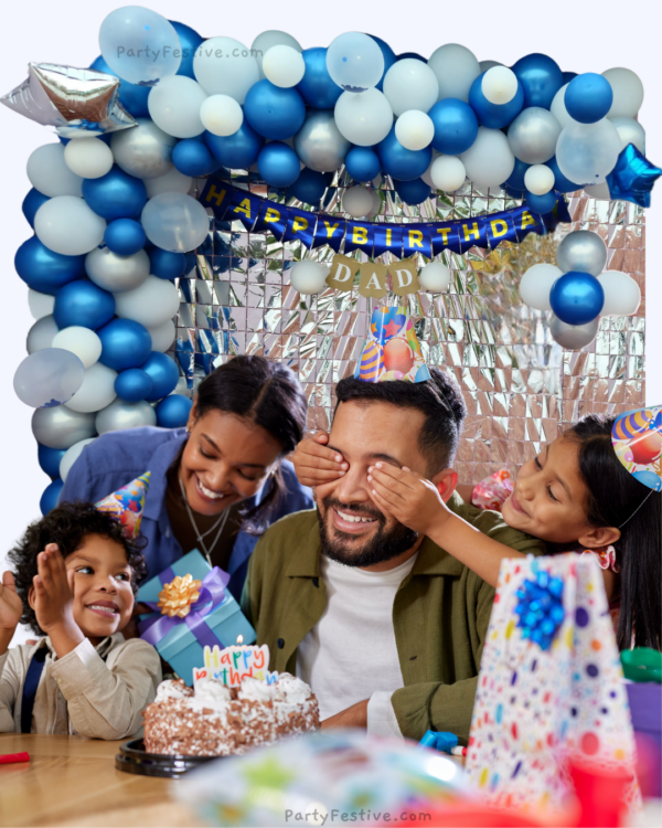 DAD Birthday Decoration Kit | Blue & Silver Theme