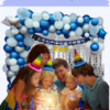 Blue & Silver Theme Birthday Decoration Kit.