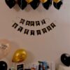 Happy Birthday Banner - Block Color With Gold Alphabets