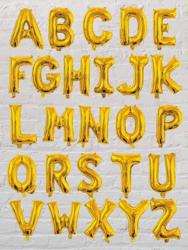 Gold Alphabet Foil Balloons for Party Decorations (16 Inch) - A To Z Alphabet Gold Alphabet Foil Balloons for Party Decorations (16 Inch) - A To Z Alphabet