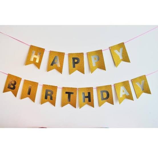 Gold Happy Birthday Banner/ Bunting - 1Set. Gold Happy Birthday Banner/ Bunting - 1Set.