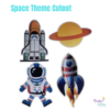 SPACE THEME Theme Cardboard Paper Cutout For Birthday Decoration. partyfestive.com