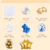 BLUE ,white & gold With Theme Birthday Decoration kit