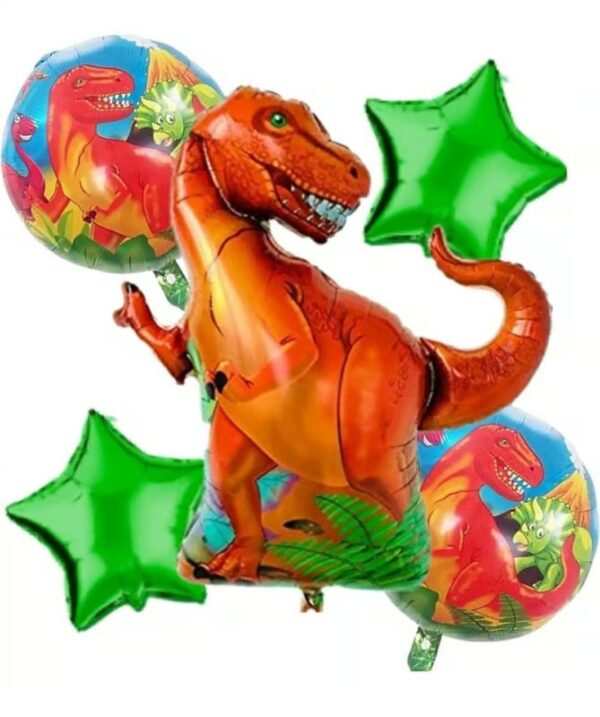 Dinosaur Theme Foil Balloons For Birthday Party decoration - (Pack of 5 Pcs Set)