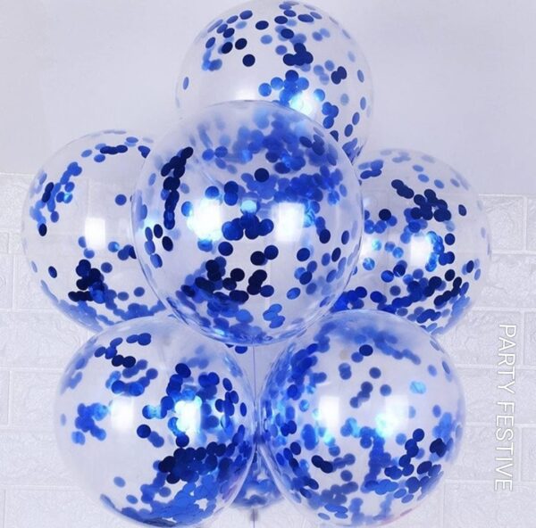 Confetti Balloon Blue Colour 5 Pcs