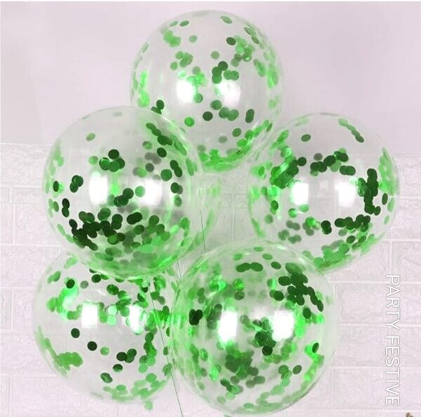 Confetti Balloon Green Colour 5 Pcs