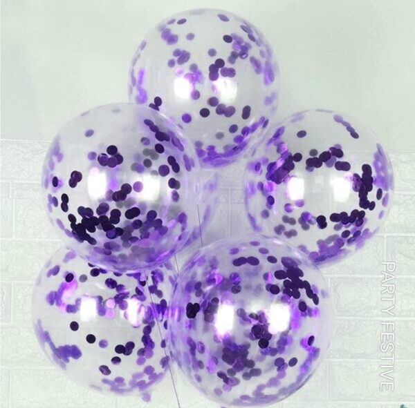 Confetti Balloon Purple Colour 5 Pcs