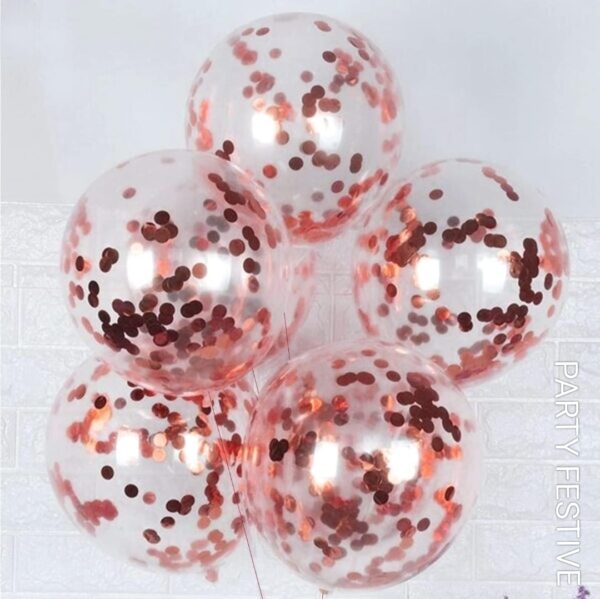 Confetti Balloon Rose Colour 5 Pcs