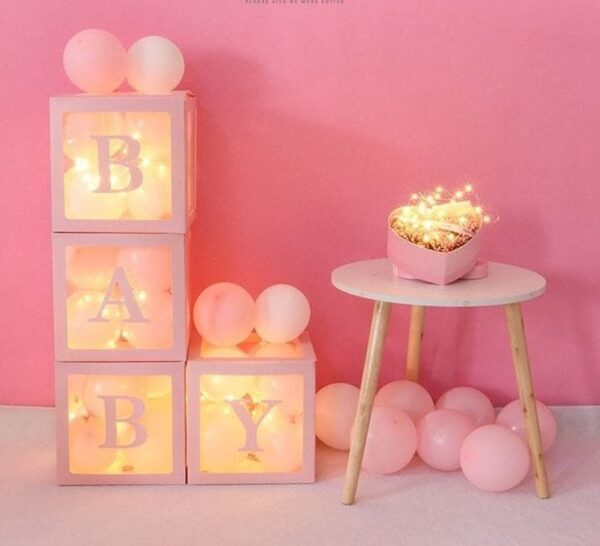 BABY Pink Balloon Box for Birthday / baby Shower / Gender Reveal Decoration (Pink Color)