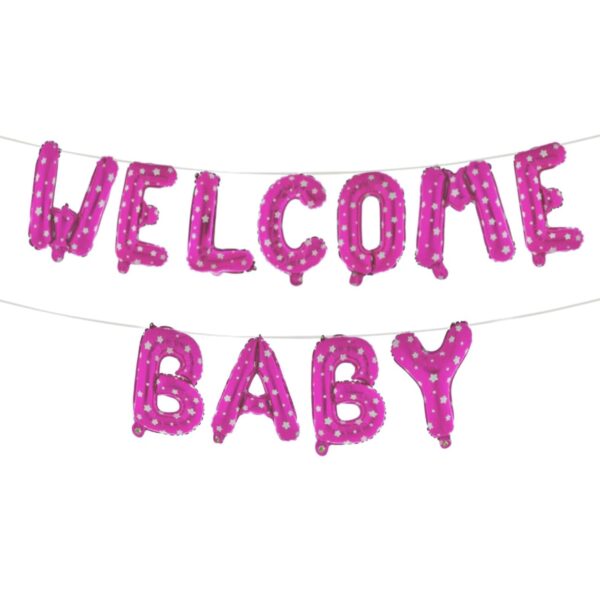 WELCOME BABY Foil Letter Balloon Set for Baby Shower Decoration WELCOME BABY Foil Letter Balloon Set for Baby Shower Decoration