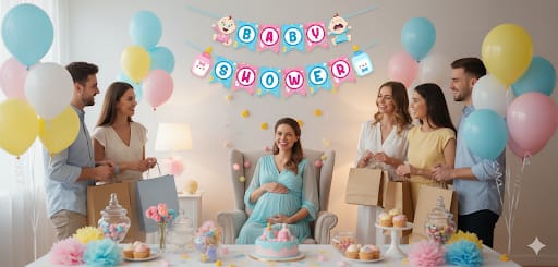 BABY SHOWER Theme Banner | Bunting for Baby Shower Decoration