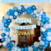 Blue Balloon Theme with Customize Baby Name Decoration