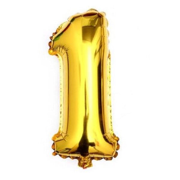 Gold Number Foil Balloon for Party Decorations (16 Inch) – 1 Number_1 pcs