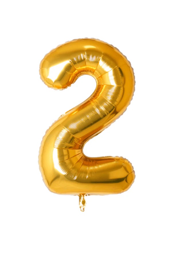 Gold Number Foil Balloon for Party Decorations (16 Inch) – 2 Number_1 pcs