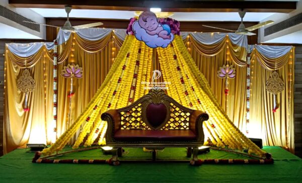 Yellow Marigold Garland Flower For Home Decoration | Diwali Decoration | Pooja Room, Ganpati Decoration | Baby Shower | House warming | Wedding Decoration 5ft- Yellow,