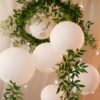 Hanging Paper Lantern Ball Lamp for Birthday, Wedding, Entrance Outdoor Decoration, Baby Shower, Home Decor Party Decoration (12 Inch) - Pack of 5, White