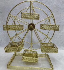 Ferris Wheel Dessert Stand,Elegant Metal Gold Cupcake & Cake Holder | Rotating Display for Party Treats, Birthdays, Weddings & Baby shower