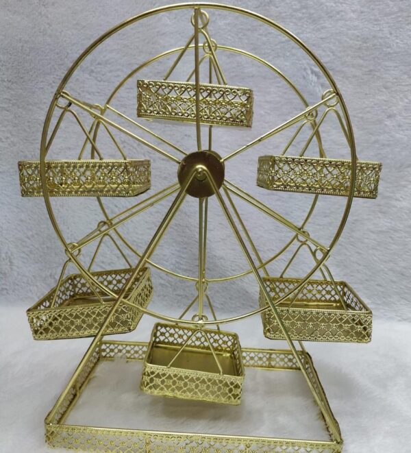 Ferris Wheel Dessert Stand,Elegant Metal Gold Cupcake & Cake Holder | Rotating Display for Party Treats, Birthdays, Weddings & Baby shower
