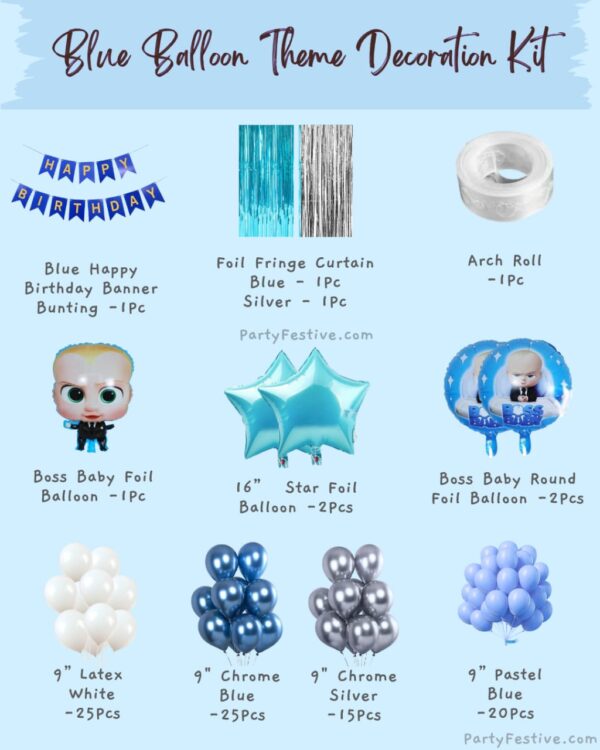 Boss Baby Foil Curtain Theme Decoration Kit Boss Baby Foil Curtain Theme Decoration Kit