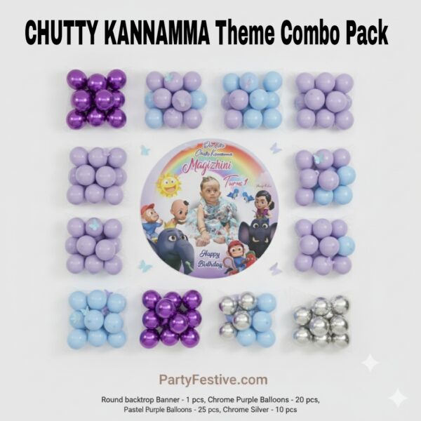 chuttykannamma Partyfestive Chutty Kannamma Theme Birthday Decoration Combo pack kit