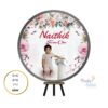 Flower Theme Theme Round Customize Birthday Backdrop