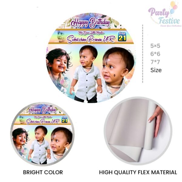 Murugar Theme Round Customize Birthday Backdrop