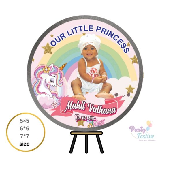 Unicorn theme Round Customized Birthday backdrop