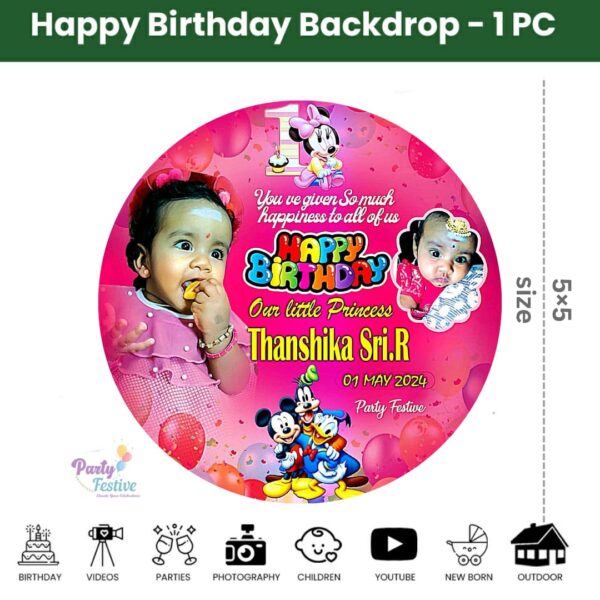 Mickey mouse Theme banner backdrop Customize