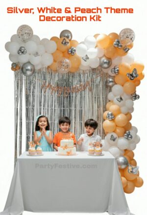 Silver , White & Peach Theme decoration Kit Silver , White & Peach Theme decoration Kit