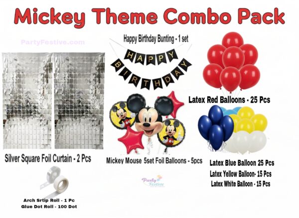 WhatsApp Image 2025-12-26 at 12.09.14 Mouse Cartoon Theme Birthday Decoration Combo Pack – 90 Pcs | Red Blue Yellow white Balloon Arch Kit, Banner & Foil Balloons for Baby Birthday Party